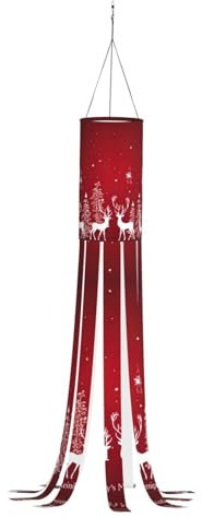 YQTGBCED Windsäcke mit weihnachtlichem Hirsch-Druck, Herbst- bis Winter-Windsäcke, hängende Dekoration für Thanksgiving, Polyester-Geister-Windsack