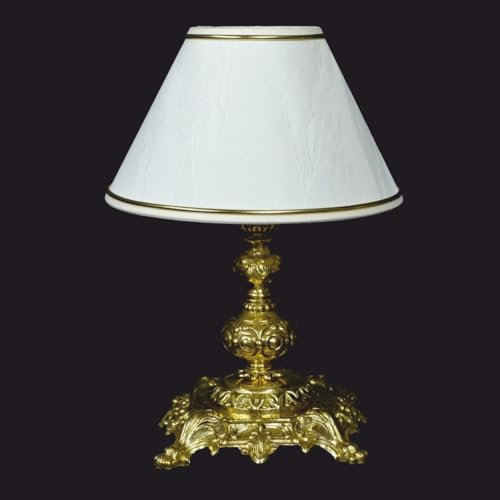 Casa Padrino luxury baroque table lamp gold shiny/white Ø 20 x H. 27 cm - Baroque lights