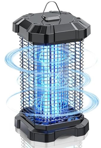 GIBOHOM Lampada Antizanzare, 4200V 18W UV Zanzariera Elettrica Efficace Portata 190 M², Lampada Zanzare Impermeabile IP44 Non Tossico Ecologico, Lampada Anti-zanzara per Interni, Esterni, Giardino