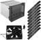 Cpolebev Storage Expansion Hard Drive Cage DIY Hard Drive Disk Cage Rack 5.25 Inch to 5X 3.5Inch Bracket with 12cm Fan
