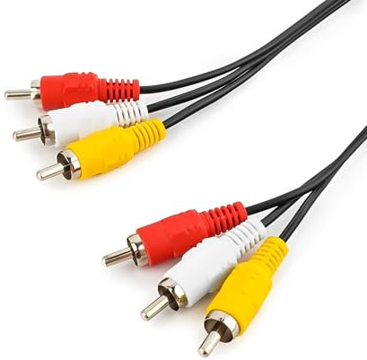 XIELBIS 3-in-1 RCA Phono Cable - Yellow/Red/White Composite Audio Video Lead (1M) for TV, DVD, Projectors,DVD Cables to Connect to a TV Male To Male