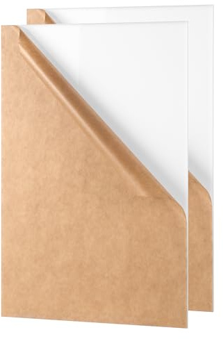 KAITELA White Acrylic Sheet 18 x 24 x 1/8 Thick (3mm) Cast Plexiglass Panel Plastic Board for Craft Project, Laser Cutting, Engraving, Sign, Pack of 2