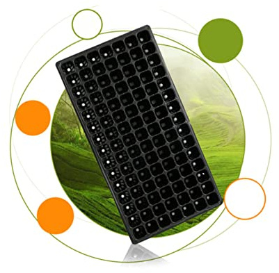 BESPORTBLE Vassoi per Germinazione in PVC 105 Celle Fori, Set da 10 Pezzi, Ventilazione Ottimale e Protezione Contro Marciume per Giardinaggio Domestico e Balcone