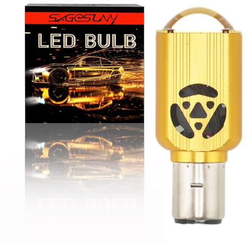 SageSunny BA20D H6 LED bombilla para motocicleta, CA/CC 8-80 V, 6000 K, blanca, faro S2 con lente de proyección para motocicletas, coches, ATV o scooters - 35 W, 3500 lm - 18 meses de garantía