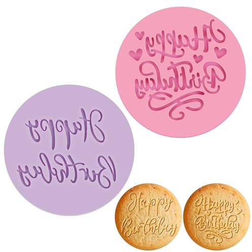 ipow Fondant Stempel 3D Keksformen Keksstempel Keksausstecher zum Backen von Kuchendekorationen, für DIY-Kinderpartys, Geburtstags, Cupcakes (Happy Birthday)