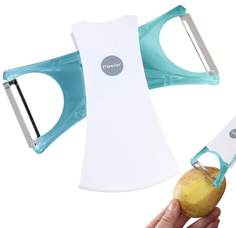 Gwtdtoad Pelapatate per Cucina | Sbucciatore Verdure Doppia Estremità Acciaio Inossidabile | Manico Ergonomico Antiscivolo con Ascio Rotante | per Insalate Preparazione Pasti Alimentazione Sana