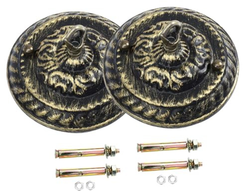 VILLFUL 2 Pezzi Baldacchino per Plafoniera con Gancio Vintage in Metallo Piastra di Copertura per Lampadario Decorativa 130Mm Accessori per Lampade a Sospensione e Plafoniere Adatti a