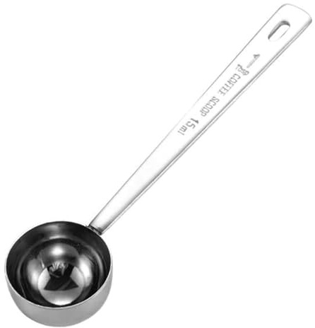 Stainless Steel Coffee Scoop, Coffee Spoon, 15ml Tablespoon Protein Powder Sugar Tea Coffee Measuring Spoon, Measure for Ground with Long Handle Tamping Reusable for Beverage Shops or Home Accurate Co