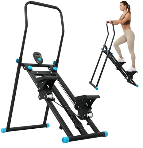 Centra Stair Stepper for Home Gym, Full Body Workout Climber with 3-Level Adjustable Resistance & 3-Level Height, Foldable Stair Master Machine with LCD Monitor, Heavy Duty