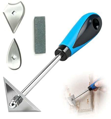 Paint Scraper Set 3-in-1 Paint Stripper Tool with 3 Interchangeable Carbide Scraper Edges & Sharpening Stone Professional Hand Scrapers for Woodworking DIYers Furniture Restoration