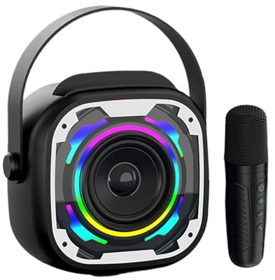 Enceinte Portable avec Microphone Système Sono, Petit Subwoofer, Poignée,