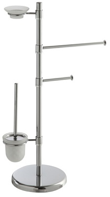 FERIDRAS 154025-B Piantana Portatutto, Acciaio, Vetro, Cromo, 14x28x83 cm