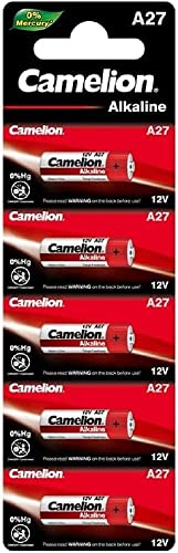 Camelion 11050527 - Plus Alkaline Batterien ohne Quecksilber LR27/A mit 12 Volt, 5er Set, Kapazität 26 mAh, für verschiedenste Geräte- und Verbraucheranforderungen