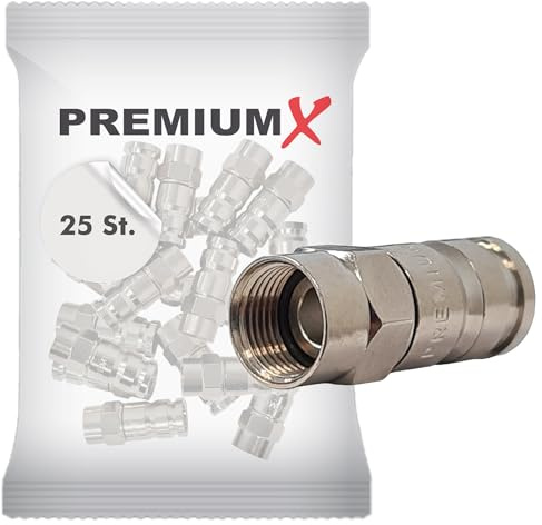 PremiumX – Conector de compresión Xcon F de compresión conector 7 hasta 7,5 mm para Sat Cable Coaxial 120dB 130dB 135 dB