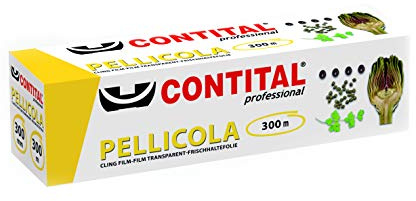 CONTITAL Pellicola Professionale per alimenti con astuccio, rotolo in PVC, larghezza 30 cm, 300 metri