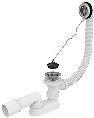 Badewanne Wannenablauf Ab-Überlaufgarnitur Länge 570 mm Chrom Ablaufgarnitur Wannenabfluss