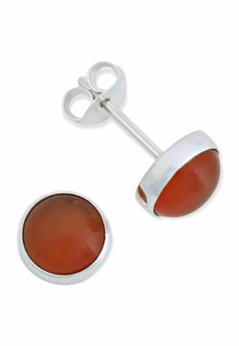 Edelstein Ohrstecker 925 Silber Damen | echtes Silber, verschiedene echte Steine zur Auswahl, handarbeit aus Indien, im Geschenkbeutel