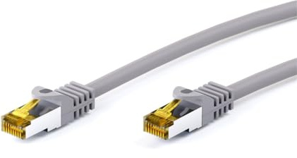 Goobay 92639 Lan Kabel 2meter doppelt geschirmt S-FTP - Netzwerkkabel CAT 7 Kabel 2m - LAN Kabel CAT 7 mit 10 Gigabit - RJ-45 Stecker - Grau