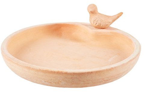 Dehner Vogeltränke mit Vogel, ca. Ø32 cm, Terrakotta