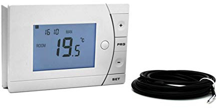 Mi-Heat Optima Raumthermostat 12V 24V Fußbodenheizung mit Bodensensor | Digitales Raumthermostat, 12V/24V, Fußbodenheizung, Bodensensor, LCD Display, programmierbar, Wohnmobil, Caravan, IP20