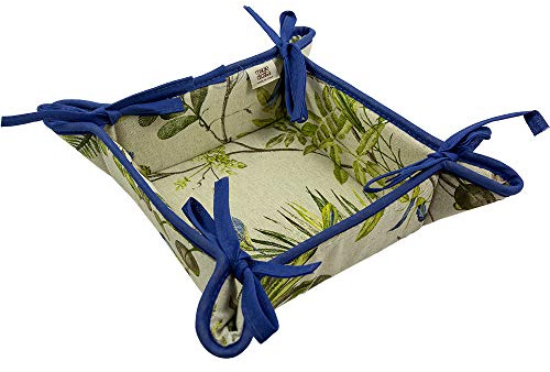 MAGIE DI CASA Cesta panera de tela acolchada Natura Made in Italy (Colibri azul)