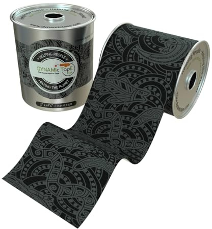 Dynamic Tape Biomechanisches Klebeband, Physio-Tape für Knie, Knöchel, Schulter, Beine, Muskelunterstützung, Sporttape für Fußball, Rugby, ECO Grey 4 Rollen Box – 7,6 cm breit
