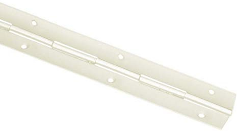 2X 1M (1000mm) Continuous Steel Metal Piano Hinge Strap Multi Colours with Holes by BMF DIRECT® (White)