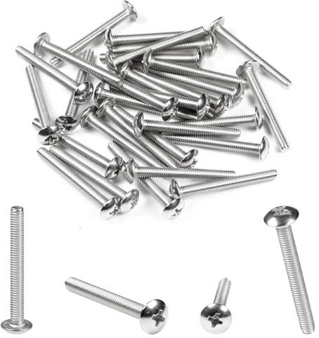 MroMax M4 x 35 mm Maschinenschrauben, Kreuzschlitz, Rundkopfschraube, 304 Edelstahl, Befestigungsschrauben, 30 Stück