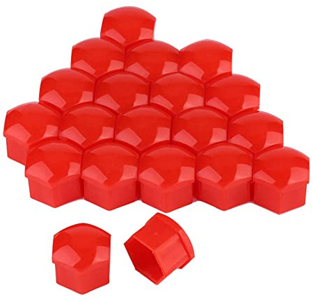 Yctze 20pcs 19mm Auto Radmutterkappen Nylon PA66 Auto radkappenmuttern Auto Nabenschraube Abdeckung Bolzenfelgen Außenschutz(rot)
