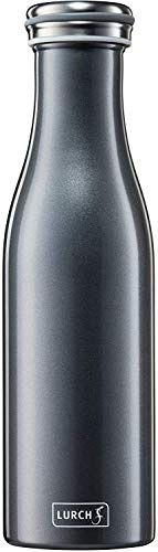 Lurch 240854 Vakuumflaska/termosflaska för varma och kalla drycker av dubbelväggigt rostfritt stål 0,5 l, antracit-metallic
