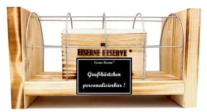 Personalisierte Geschenke Geld für Männer Frauen originelle lustige Geschenkidee mit Namen personalisierbar - Eiserne Reserve Gitterbox incl. Notsäge - Papa Mama Geburtstag Hochzeit