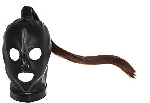 Canarea Kopfmaske Augenmaske kopfgeschirre sm Erotik Latex sex Bondage Fetisch Bettfesseln Leder SexSpielzeug Rollenspiel Kostüm Fetisch-Maske Zubehör mit Mundöffnung/Augenöffnung Für Paare