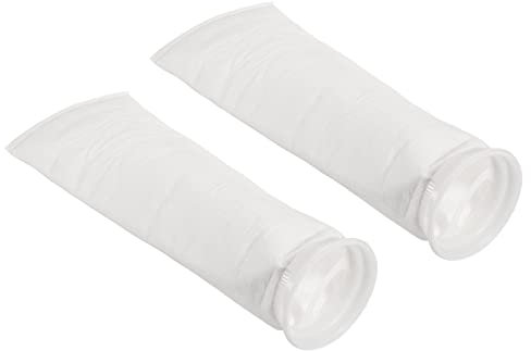 PATIKIL 4 Inch Ring Filter Socks 10 Micron, 2 Pack Mesh Bags Pool Skimmer Basket, White