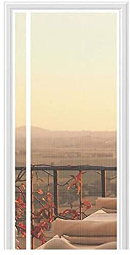 Yanman Magnetic Fly Screen Door Curtain,Custom Sizes Magnetic Screen Door for French Doors/Sliding Glass Doors/Patio Doors,Fly Screen Anti Mosquito Mesh Curtain with Powerful Magnet, White