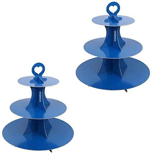 2 Pack Cupcake Stand for 24 cupcakes 3-Tier Cake Stand cardboard, Perfect for Wedding, Birthday Party, Baby Shower and Graduation