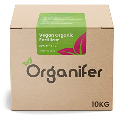 Fertilizzante Vegano Per Piante - 10 Kg Per 100 M2 - Fertilizzante Organico A Lunga Durata Per Giardino E Prato - Ecologico E Ricco Di Nutrienti - Organifer