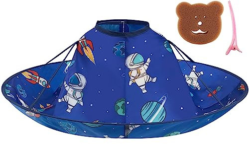 Haar Schneiden Cape für Jungen Wasserdichter Friseurumhang für Kleinkinder Professionelle Kinder haarschnittkappe Faltbarer Haar Schneiden Cape mit Neck Duster Brush Verstellbare Halsgröße für Jungen