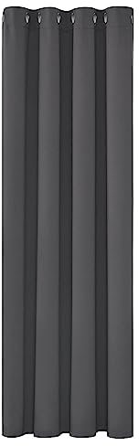 Deconovo Verdunkelungsvorhang mit Ösen Thermogardinen dicke Thermovorhang Kälteschut Hitzeschutz, 245x140 cm(HöhexBreite), Dunkelgrau, 1 Stück