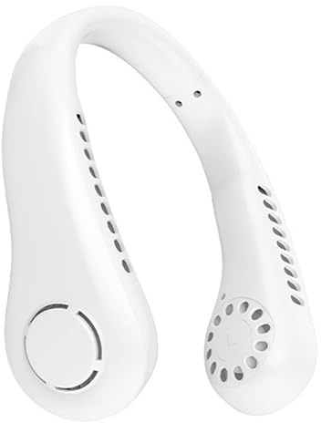 TRIXES Weißer Halsventilator, USB-betriebener persönlicher Ventilator mit 3 Modi, leiser tragbarer Ventilator für Reisen, Sport, Büro