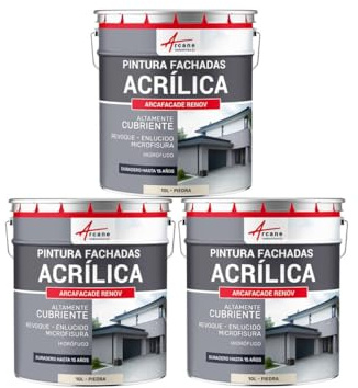 Acrylfassadenfarbe für Putz - ARCAFAÇADE RENOV Stein - RAL 090 90 10-3 x 10 L