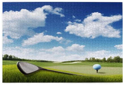 Puzzle classico stampato con mazza da golf, 1000 pezzi, in legno, per adulti e bambini, gioco per il tempo libero, per familiari, amici, regali di compleanno
