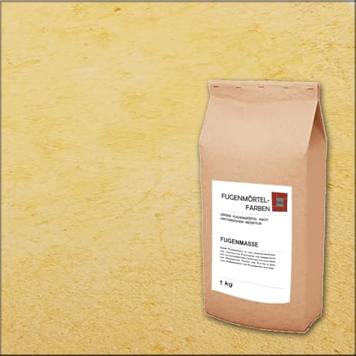 Fugenmörtel-Farben | Einsetzbar für Fugen im Innen- und Außenbereich auf Wand- und Bodenflächen (Sonnengelb, 1kg)