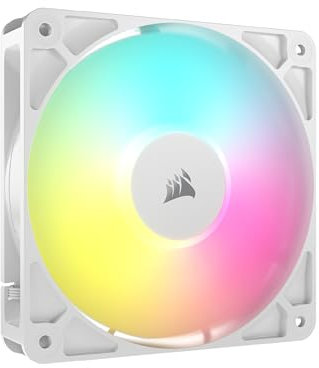 CORSAIR RS120 ARGB 120mm PWM-Lüfter – Daisy-Chain-Verbindung – Geräuscharm – Magnetisches Dome-Lager – Einzelpackung – Weiß