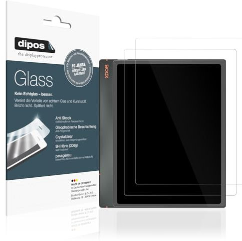 dipos I 2x Displayschutz 9H klar kompatibel mit Onyx Boox Note Air3 Schutzfolie Anti-Shock Folie