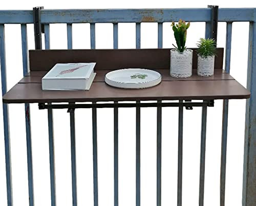 Balkontisch zum Aufhängen für Außenterrasse und Garten, verstellbarer klappbarer Decktisch für Geländer, platzsparender Beistelltisch für kleine Räume