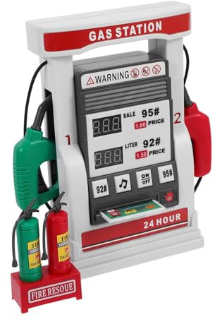 GLSTOY Giocattolo Stazione Di Servizio Educativo Con Pompa Benzina Doppia Funzione Voce e Scorrimento Card Simulazione Per Ragazzo Ragazza Ragazza Decorazione Tavolo e Materiale Didattico