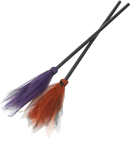 JOINPAYA 2pcs Detachable Witch Broom for Halloween Cosplay Lightweight and Smooth Handle for Parties and Halloween Decorations for Boys and Girls and Adults