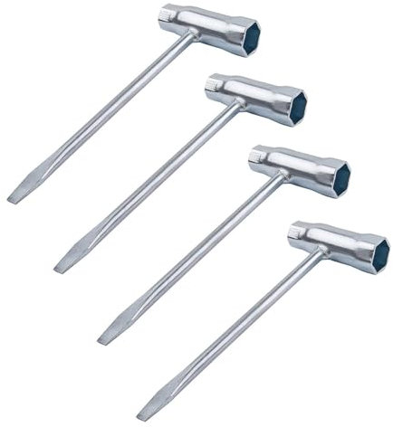 Pixaro 4 Stück Zündkerzenschlüssel - 13 mm x 19 mm Ventilschlüssel, T Schraubenschlüssel, Kettensägenschlüssel, Kombischlüssel für Motorsägenmäher Rasenmäher Bürstenschneider