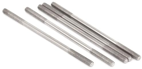 TOP-VIGOR 5Pcs Double End Threaded Stud Screw Bolt, M4x80mm 304 Stainless Steel Rod Bolts Thread Reducer Adapter, Adjustable Push Rod Stud for Furniture Hardware Machinery Maintenance and Fixes