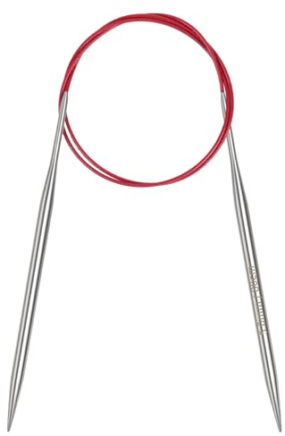 Coopay - Ferri da maglia circolari in metallo da 5 mm, lunghezza 80 cm, con cavo flessibile, ferri da maglia rotondi per progetti di grandi dimensioni, ferri circolari con cavo fisso per coperte